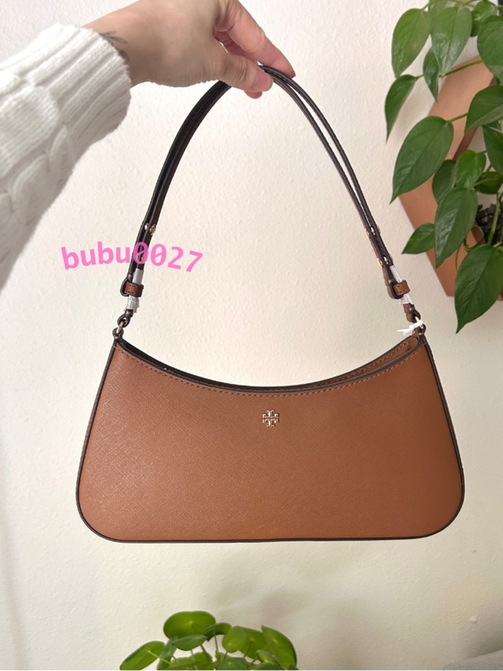 NWT🍄‍🟫Tory Burch Emerson Saffiano Leather Shoulder Bag in Moose Brown 171577 - Picture 7 of 7